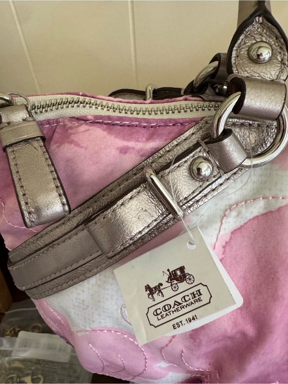 Coach Y2K Madison Watercolor Floral Sophia Satchel Bag 17002 Pink - RARE - NWT - Picture 16 of 16